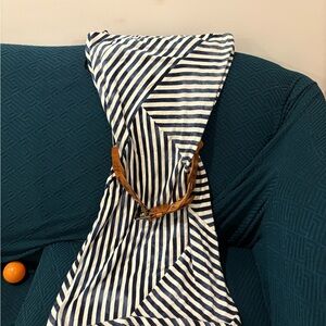 BCBGMaxAzria Navy and Cream Striped Accessory